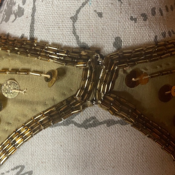 Laurence Kazar vintage gold beaded and sequined silk dress - Picture 11 of 13